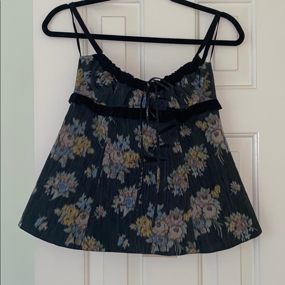 Brock Collection Siria Floral Peplum Tank
